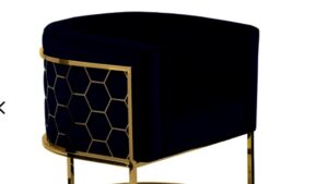 Honeycomb Gold Accent Chair  -  Black