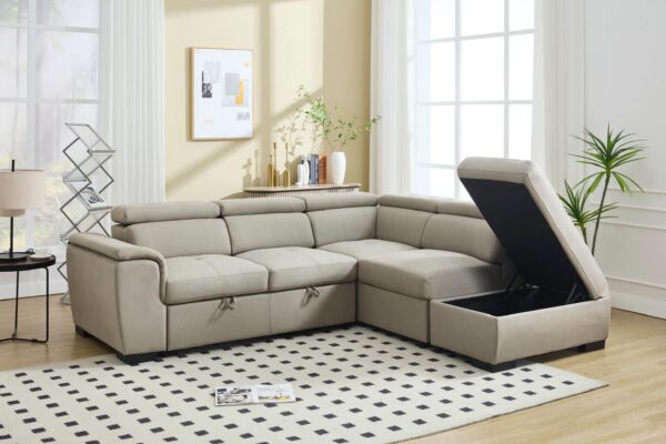 Sleeper Sectional W/ Storage Ottoman